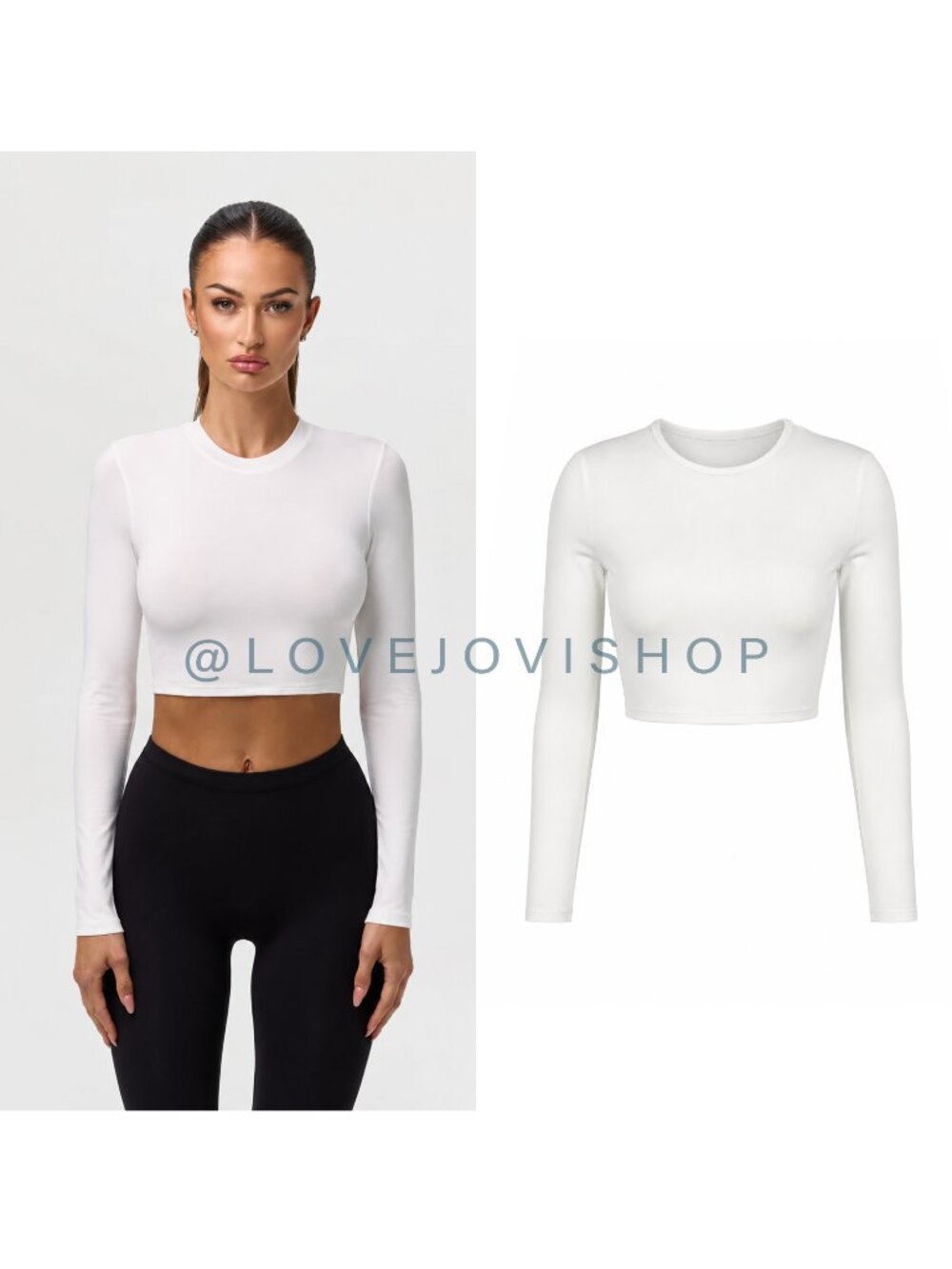 Streetwear | Naked Wardrobe White Long-Sleeve Cropped Tee | Double Lined | XS